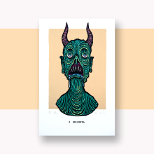 Monstruos Diabólicos. Een project van  Ontwerp, Traditionele illustratie, Grafisch ontwerp y Zeefdruk van Elrayo rodríguez - 16.11.2016