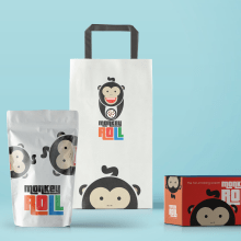 Logotipo + Packaging Monkey Roll. Br, ing, Identit, and Packaging project by Aura Elena Sánchez - 11.16.2016