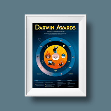 Poster Premios Darwin Awards. Graphic Design & Information Design project by Stefano Valentini - 10.25.2016