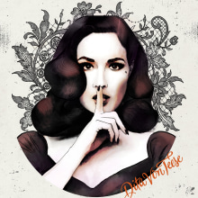 Dita Von Teese. Traditional illustration, and Graphic Design project by Ari B. Miró - 11.19.2016