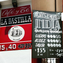 La Bastilla - Café y Té. Un proyecto de Diseño, Ilustración tradicional, Diseño gráfico, Tipografía, Escritura, Caligrafía e Infografía de Doble Ese - 30.11.2016