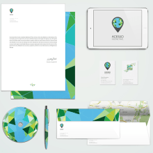 Branding/ Stationery ACESSO Personal Travel. Traditional illustration, Br, ing, Identit, Graphic Design, and Web Design project by Fernanda Ramos - 06.16.2014