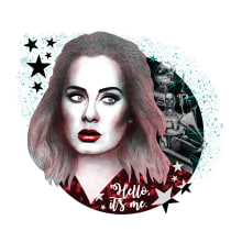 Adele: Proyecto final_Retrato ilustrado con Photoshop. Traditional illustration, and Graphic Design project by SILVIA GONZÁLEZ ARANDILLA - 12.14.2016