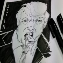 Trump. Traditional illustration, Fine Arts, and Comic project by Isem Garcia Massana - 12.14.2016