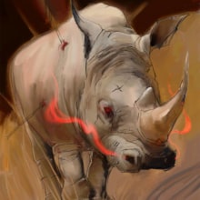 Rinoceront. Traditional illustration, and Fine Arts project by Isem Garcia Massana - 12.14.2016