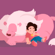 Steven Universe & Lion - Gif. Traditional illustration, Animation, and Video project by Sara Vilà Cardona - 12.20.2016