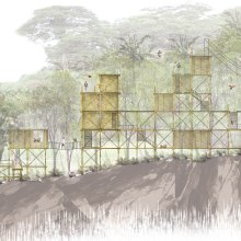 Architecture competition: Amazon River. Een project van  Ontwerp, Traditionele illustratie, 3D, Architectuur, Interactief ontwerp, L, scaping y  Infographics van Cristina Pérez Cámara - 23.12.2016
