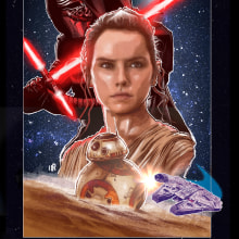 Star Wars The Force Awakens poster alternativo . Un proyecto de Ilustración tradicional y Diseño gráfico de Thomás Reynoso Vazquez - 28.12.2016