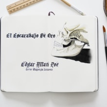 The Gold Bug - Edgar Allan Poe. Ilustração tradicional projeto de Irene Mayorga - 17.01.2015