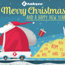 Christmas Taksee . Ilustração tradicional projeto de Diego Pérez - 10.01.2017