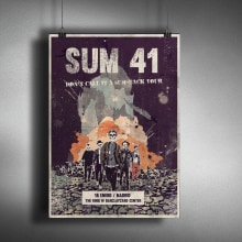  SUM 41- Don't Call It A Sum-Back Tour Poster. Projekt z dziedziny Trad, c, jna ilustracja,  Muz, ka i Projektowanie graficzne użytkownika battduck - 14.01.2017