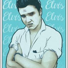 Elvis. Ilustração tradicional projeto de Franz Simons - 16.01.2017