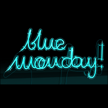 Blue Monday 3D Neon Lights. Un proyecto de Diseño, 3D y Tipografía de Rebeca G. A - 16.01.2017