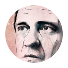 Retrato con Photoshop - Johnny Cash. Un progetto di Illustrazione tradizionale, Direzione artistica, Graphic design e Sound design di Fabio Spagnoli - 16.01.2017