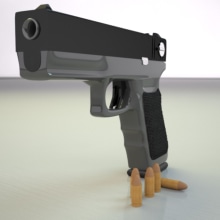 Pistola 3DMax.. Photograph, 3D, and Lighting Design project by Jorge Domínguez Fernández - 06.12.2016