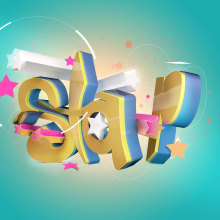 Texto en 3D "Star". Design, Motion Graphics, 3D, Design gráfico, e Tipografia projeto de carlos morales - 30.01.2017