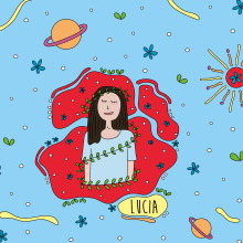 Ilustración personalizada - Lucia. Design, Traditional illustration, and Painting project by Majo Ruffini - 02.01.2017