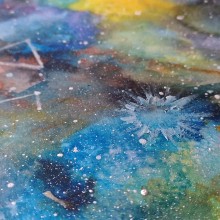 Nebulosa con acuarela experimental. Un proyecto de Bellas Artes de Ester F. Matalí - 06.02.2017