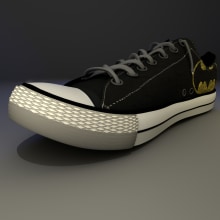 Converse Batman: Modeling and texture. Un projet de 3D , et Conception de chaussures de Sergio Cabezudo - 11.03.2016