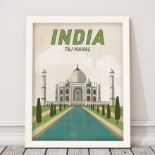 Póster Taj Mahal, India. Graphic Design project by Mónica Grützmann - 02.15.2017