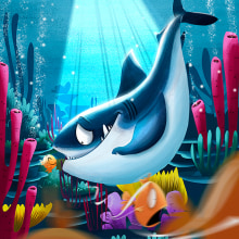 Good shark. Projekt z dziedziny Trad, c, jna ilustracja,  Animacja i Projektowanie postaci użytkownika Begoña Fernández Corbalán - 15.02.2017