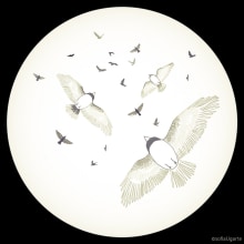 Flying Birds Pattern print Design. Design, Ilustração tradicional, Moda, e Artes plásticas projeto de Sofia Ugarte - 15.02.2017