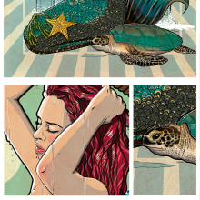 La Sirenita Fanart . Traditional illustration project by Ana Belén Vázquez Ostos - 01.02.2017