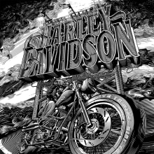 Harley Davidson . Un proyecto de Ilustración tradicional y Tipografía de Abraham García - 17.02.2017