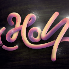 Holi-Lettering/ilustración. Design, Traditional illustration, Graphic Design, T, pograph, and Street Art project by Emilio Rodriguez Gonzalez - 02.22.2017
