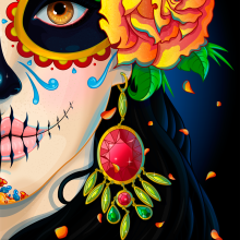 Santa Muerte. Ilustração tradicional projeto de Esteban Moya Viteri - 22.02.2017
