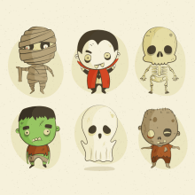 Ilustración Personajes Halloween. Traditional illustration project by Ana Sansó - 10.01.2016
