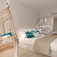 HABITACIÓN HOTEL 4D. 3D, Arquitetura, Design de interiores e Infografia projeto de render 4D - 03.03.2017