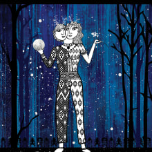 Sueño de Noche Kallfü - afiche teatro. Un proyecto de Ilustración tradicional y Diseño gráfico de Maite Awad Lobato - 23.02.2017
