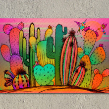 · cactus ·. Un proyecto de Diseño, Ilustración y Diseño gráfico de elena vera - 07.02.2017