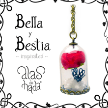 Bella y Bestia colgante. Design, Accessor, Design, Costume Design, Arts, Crafts, Fashion, Jewelr, Design, and Product Design project by alasdehada - 03.29.2017