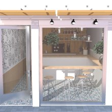 Coffee shop visualizacion 3D. Een project van 3D, Architectuur, Interactief ontwerp e Interieurontwerp van Dnea studio - 02.03.2017