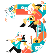 Music numbers. Un proyecto de Ilustración, Diseño editorial y Diseño gráfico de Carlos Arrojo - 03.04.2017