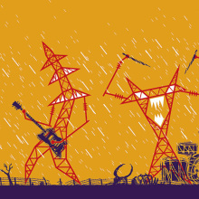 Goiânia Noise Festival . Ilustração tradicional projeto de Gustavo Berocan - 17.07.2013