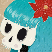 Skull ♥ Love. Design, Traditional illustration, and Vector Illustration project by Irene Ibáñez Gumiel - 03.31.2014