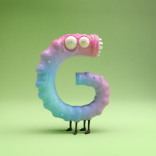 Litlle Monsters - 36days of type Alphabet. Un proyecto de Ilustración tradicional, 3D y Diseño de personajes de Albert Carruesco - 27.04.2017