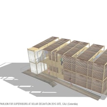 Residence pavilion for supervisors at Solar Decathlon 2015, Cali (Colombia) Ein Projekt aus dem Bereich Architektur von Marta Cano Mateo - 01.03.2015
