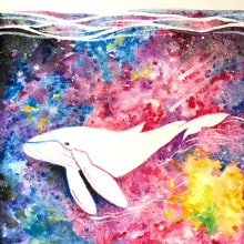 Proyecto final: Galaxia y ballena. Un proyecto de Ilustración tradicional y Pintura de Aledí - 03.05.2017