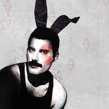 Ilustración de Freddie Mercury. Un projet de Illustration traditionnelle de Miriam Blackbird - 08.05.2017