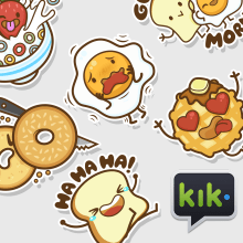 The Breakfast Club | Stickers para Kik Messenger. Ilustração tradicional, Design de personagens, Ilustração vetorial, e Design de ícones projeto de Squid&Pig - 09.05.2017