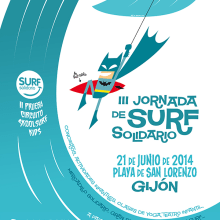 Roller e hijo. Surf solidario 2014. Design gráfico e Ilustração vetorial projeto de frigofingers - 01.06.2014