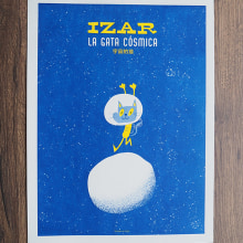 Roller e hijo. Izar, la gata cósmica (Riso). Traditional illustration project by frigofingers - 10.01.2016