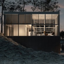 Mi Proyecto del curso: Representación de espacios arquitectónicos con 3D Studio Max-Glass House. Arquitetura projeto de Juan Mermot - 12.05.2017