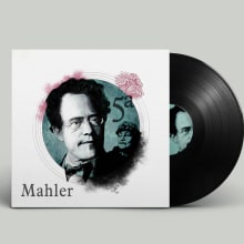 Retratos para clásica. Mahler. Traditional illustration, Graphic Design, and Photo Retouching project by Ana Sánchez Tejedor - 05.15.2017