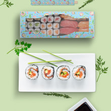 Packaging Sushi- Motivos para repetir. Un proyecto de Cocina, Diseño gráfico, Packaging y Pattern Design de Diana Silva Andrade - 11.07.2016