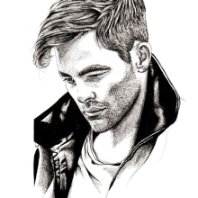Chris Pine. Traditional illustration project by Lor Troyano - 10.04.2016